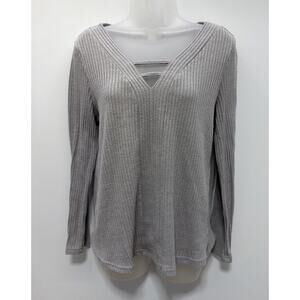 Ebizza Women's Sweater Long Sleeve V-Neck Gray Color .Size 6